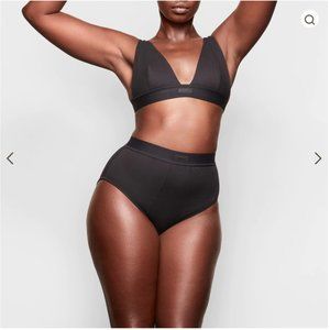 Skims - Cotton Rib Brief in Soot in Size 2X